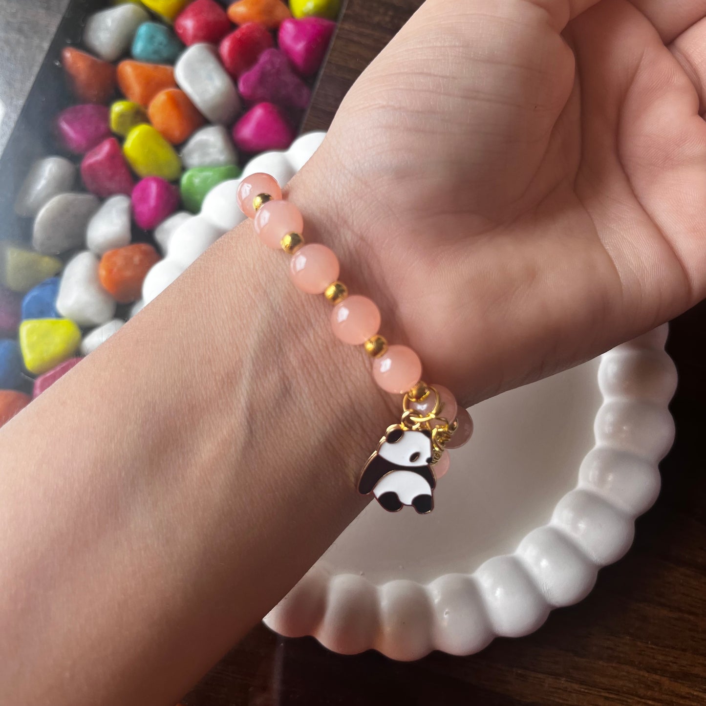 Orange Panda Charm Bracelet