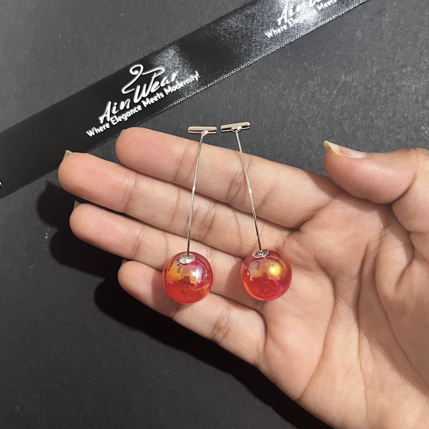 Aesthetic Red Cherry Earrings