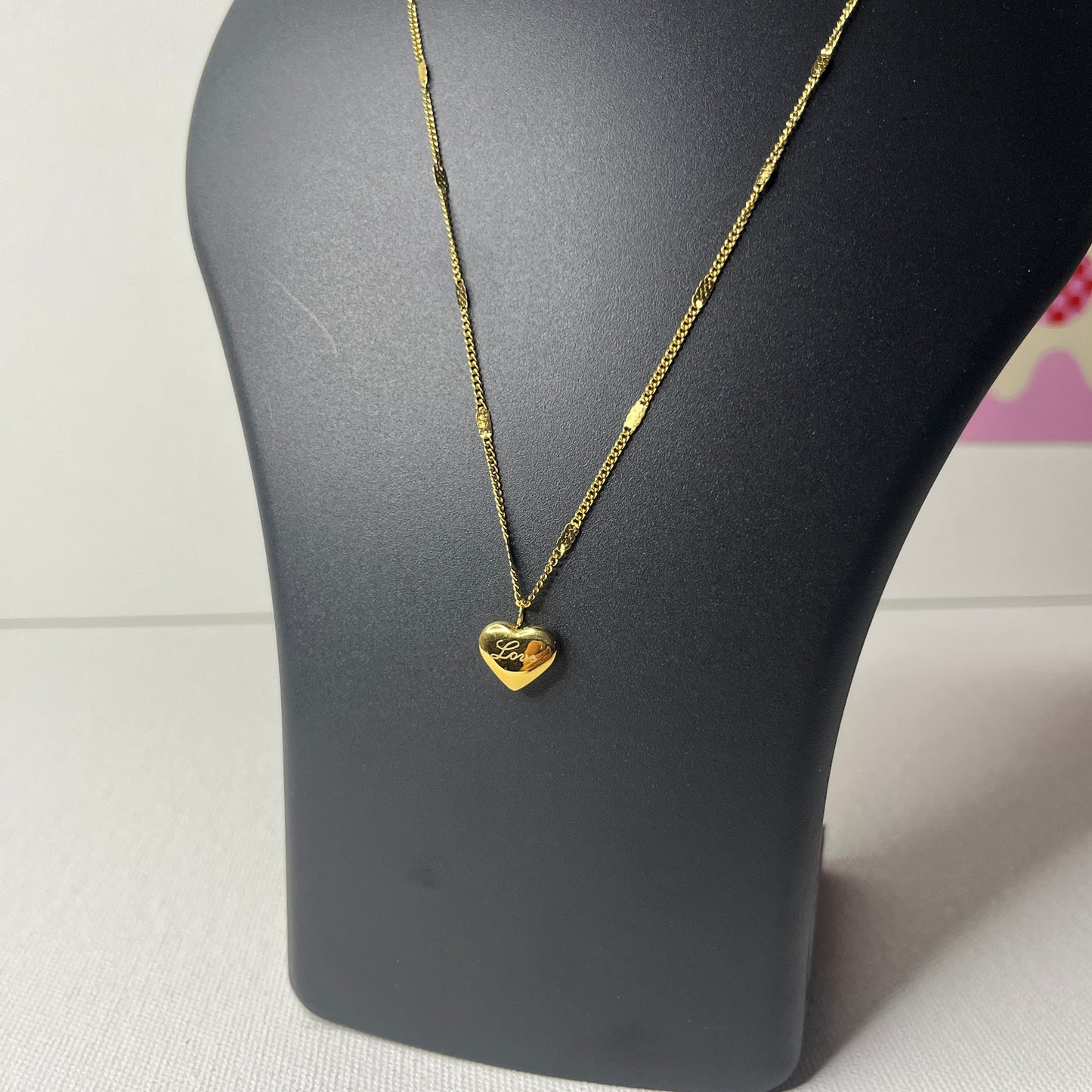 Gold Plated Stainless Steel Anti Tarnish Love Heart Pendant