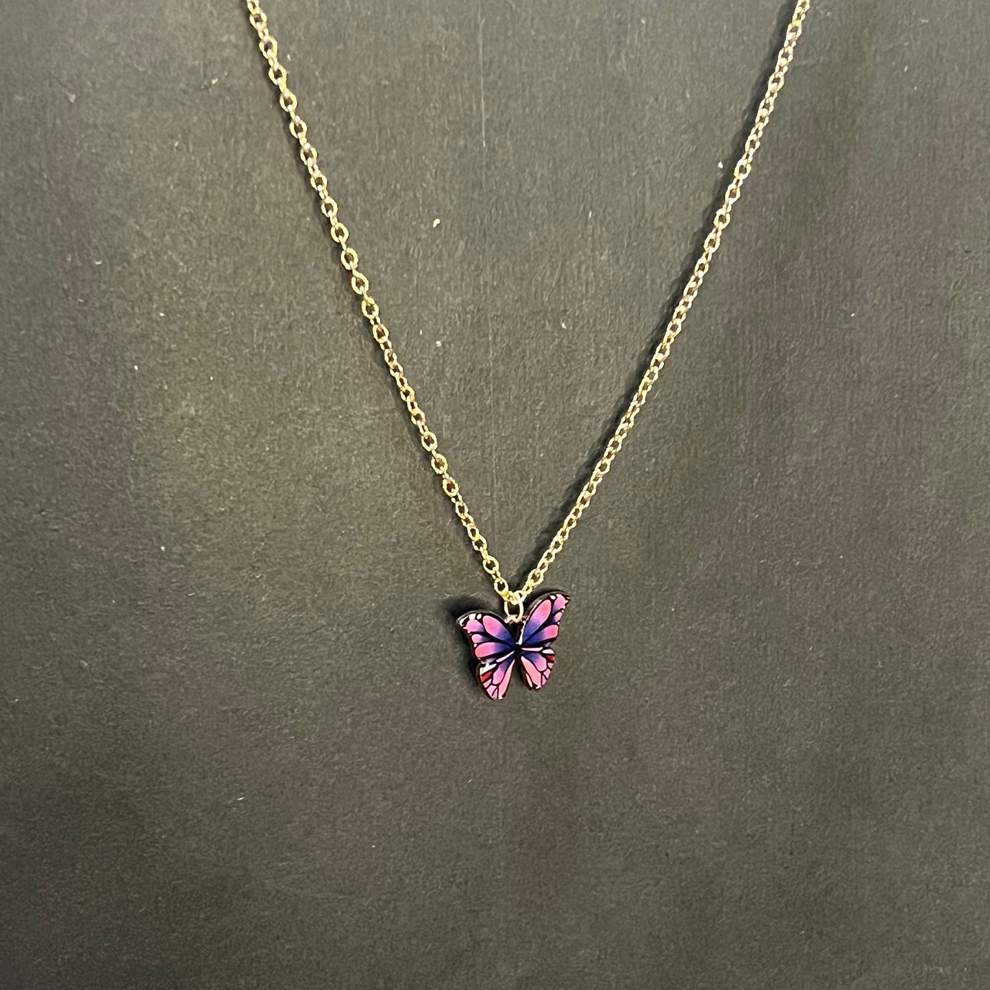 Pink Butterfly Necklace