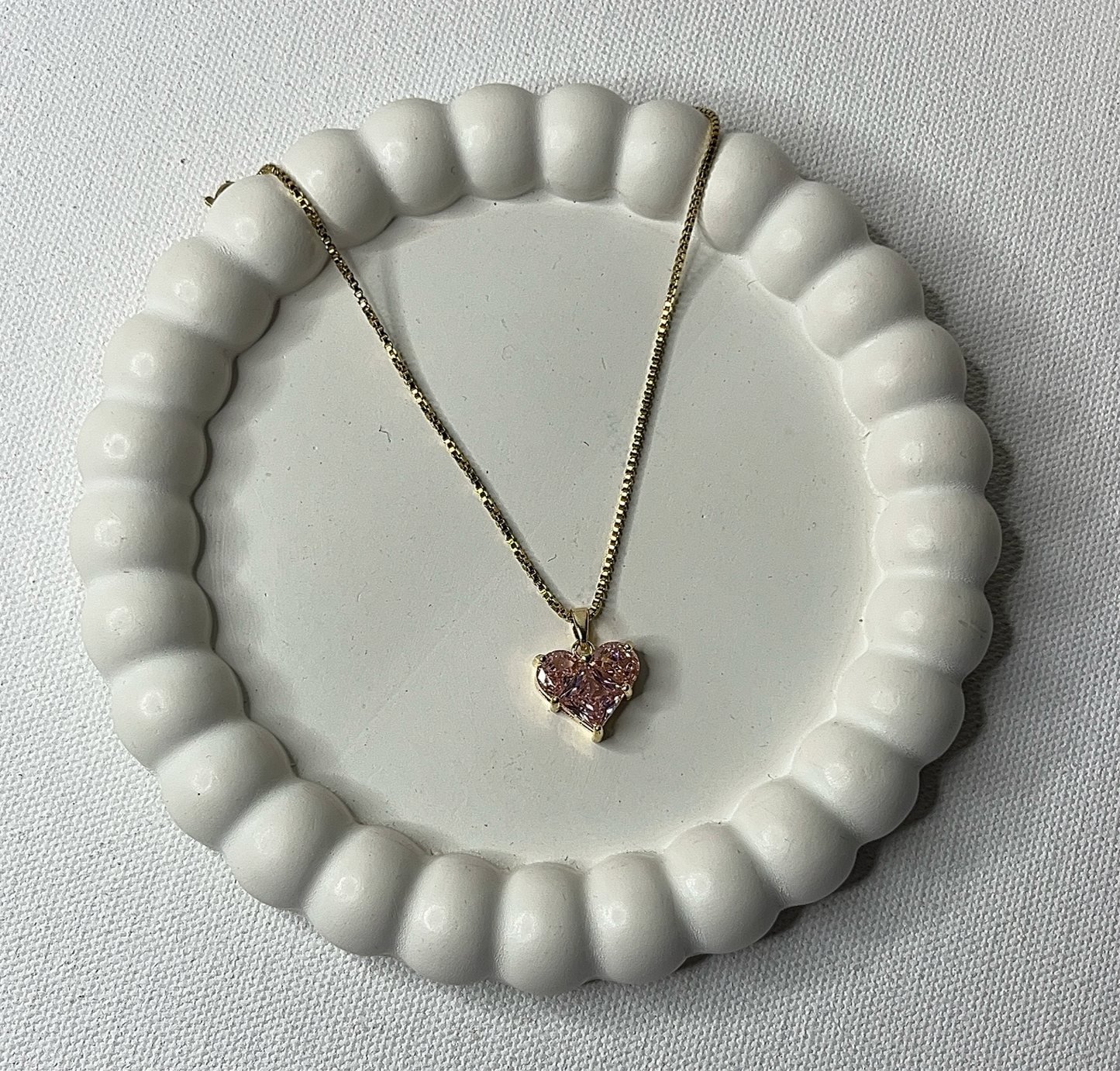 Pink Heart Anti Tarnish Necklace