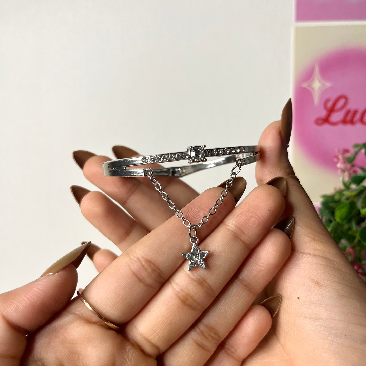 Silver Plated Star Studded Bracelet