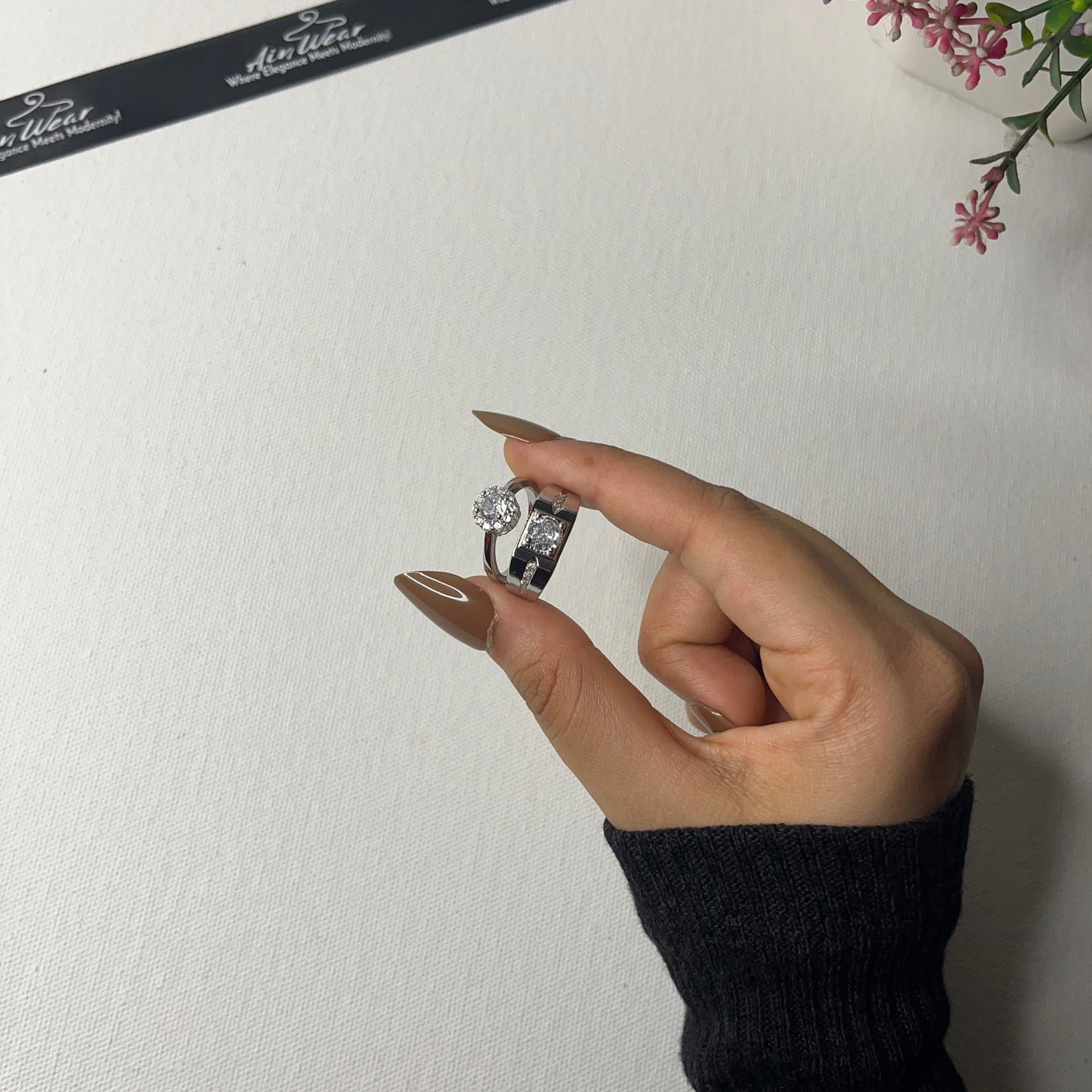 Diamond Studded Couple Rings