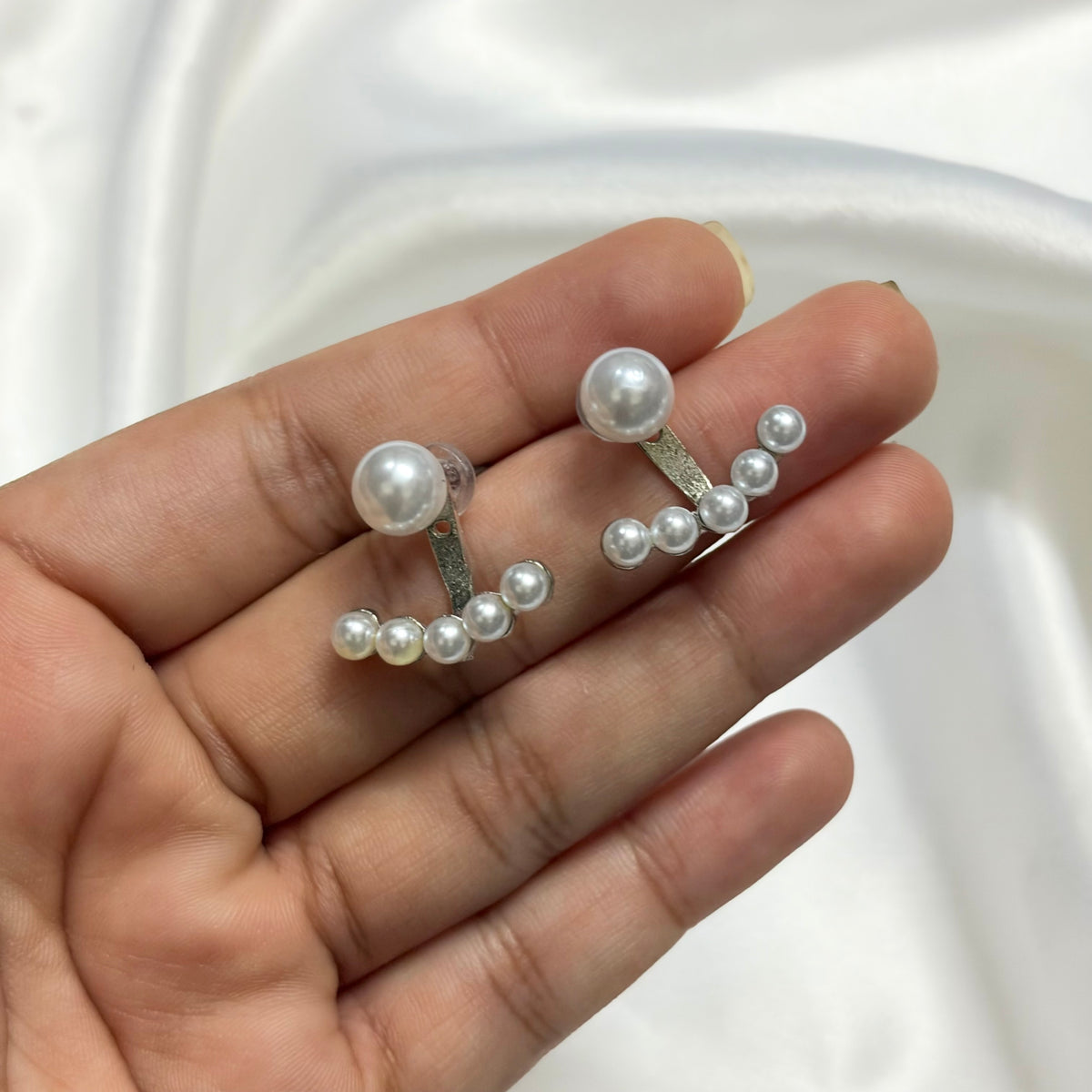 Silver & Pearl Korean Earrings