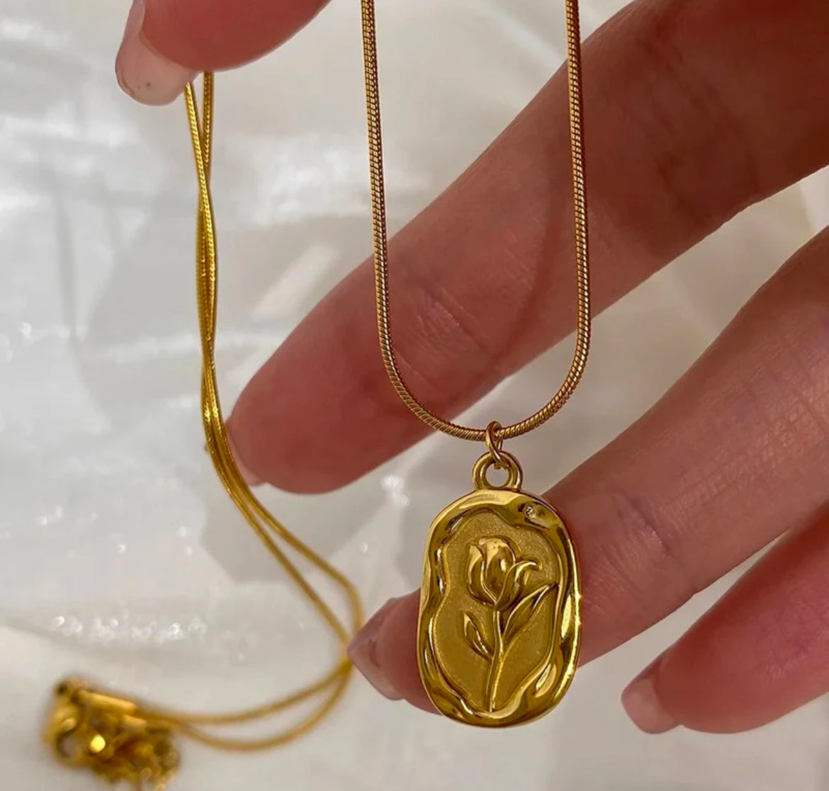 Vintage Rose Anti Tarnish Viral Necklace