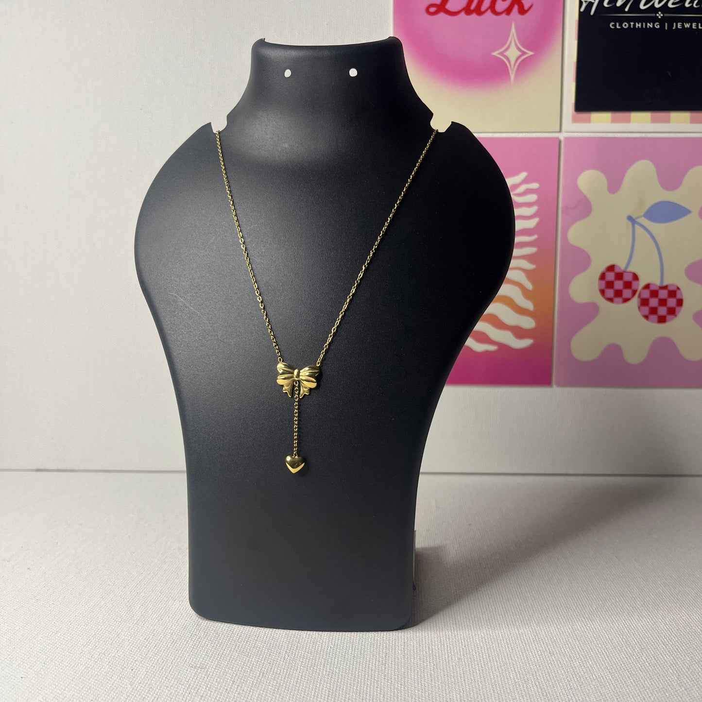 Viral Bow Anti Tarnish Necklace Combo (Set Of 3)