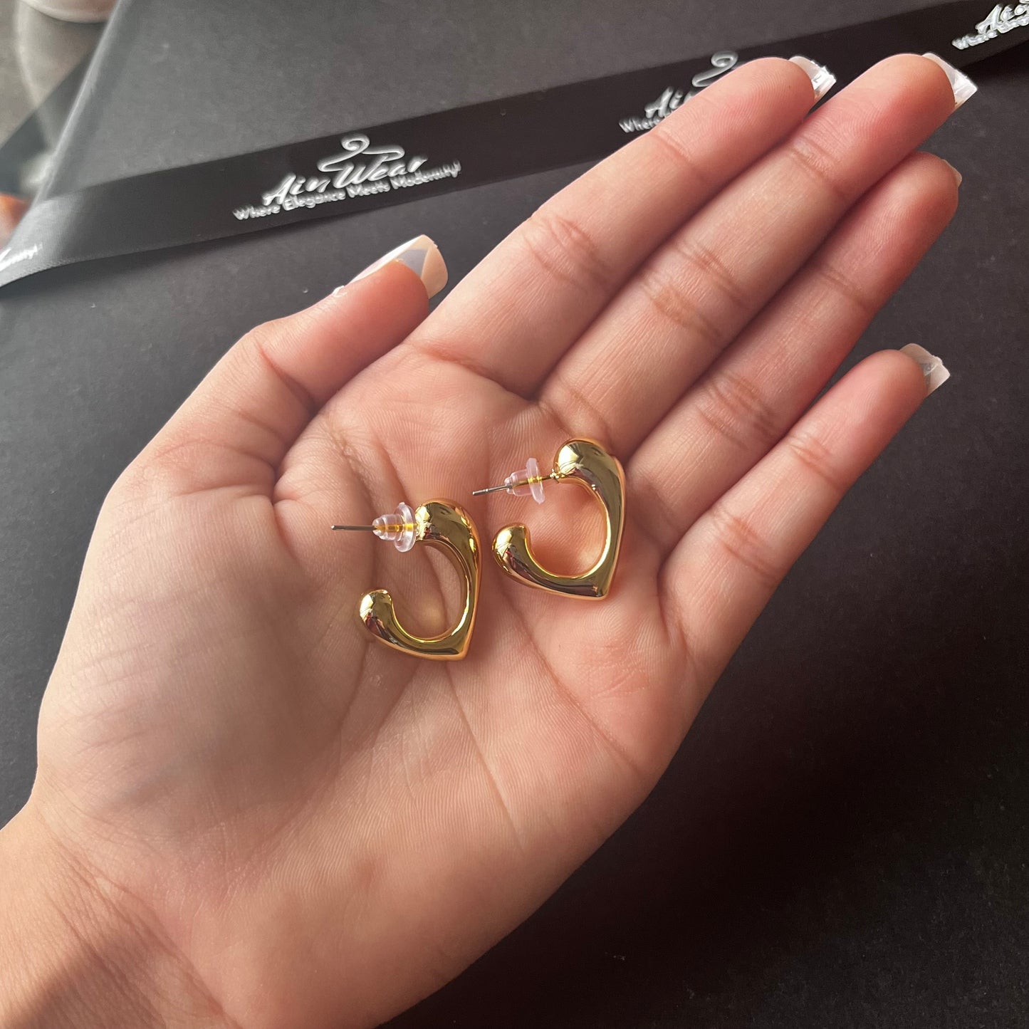 Curved V Golden Earrings