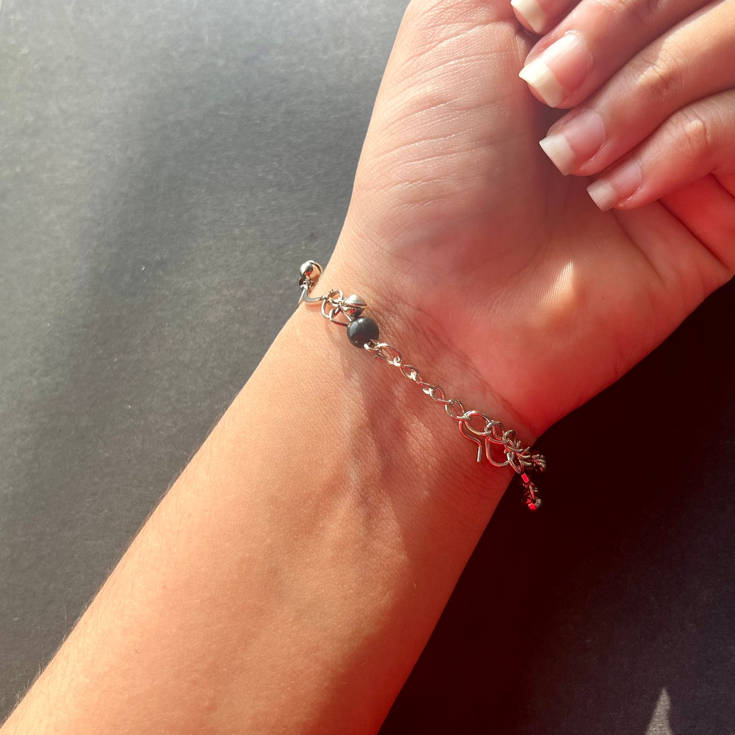 Silver & Black Adjustable Bracelet Ain Wear - Where Elegance Meets Modernity!