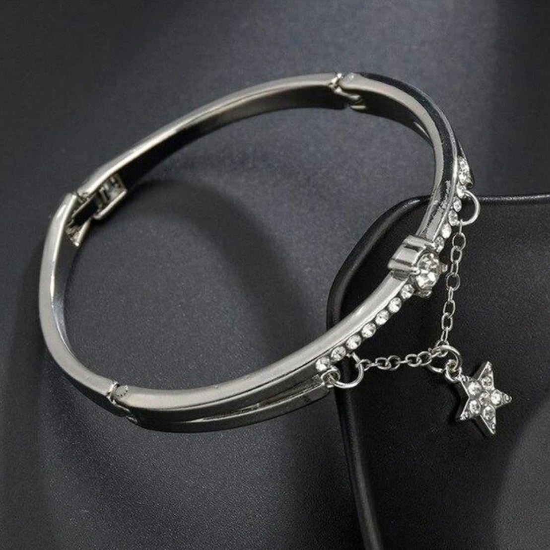 Silver Plated Star Studded Bracelet
