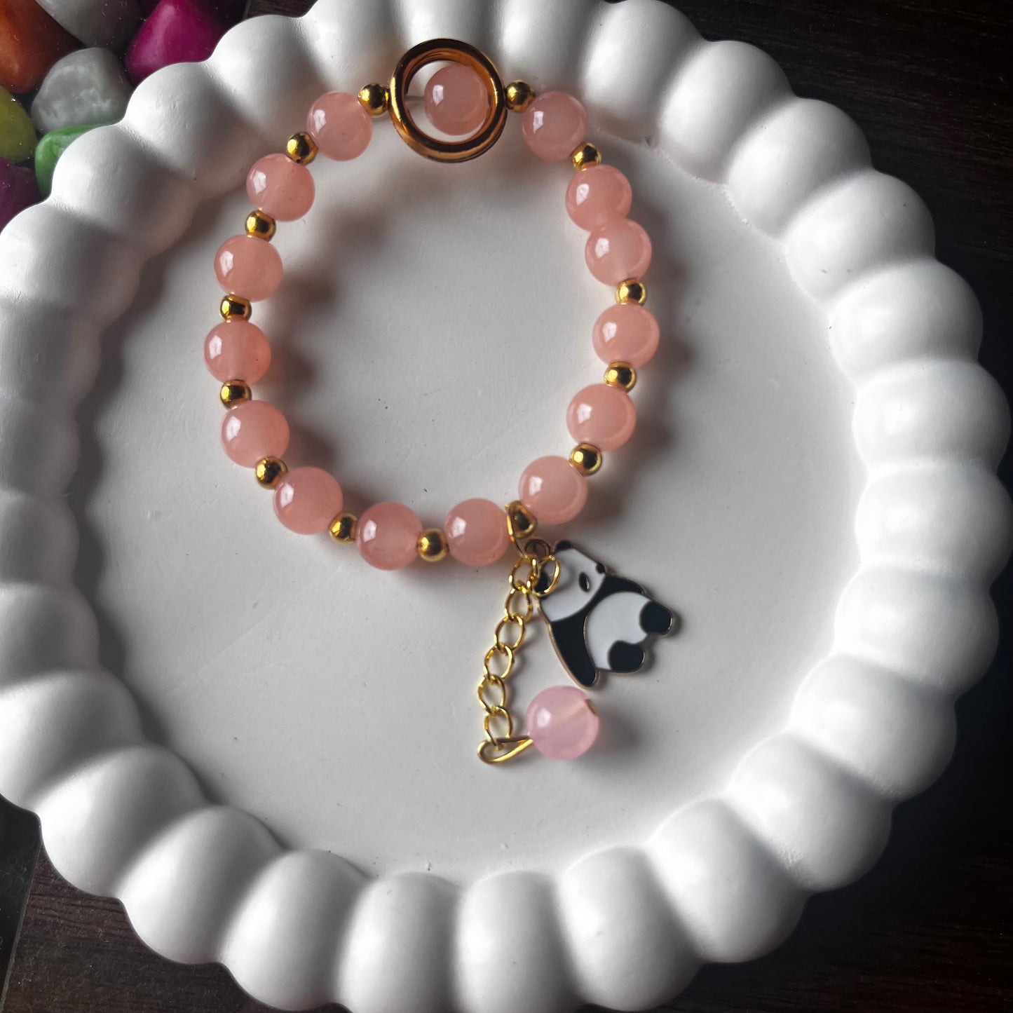 Orange Panda Charm Bracelet