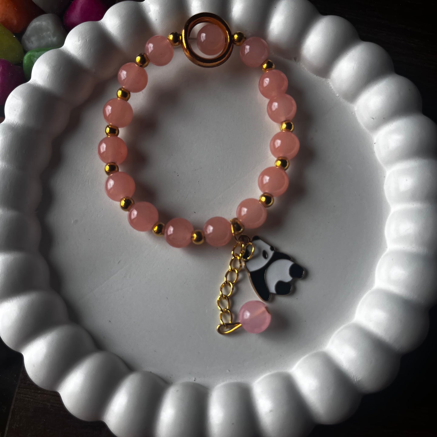 Orange Panda Charm Bracelet
