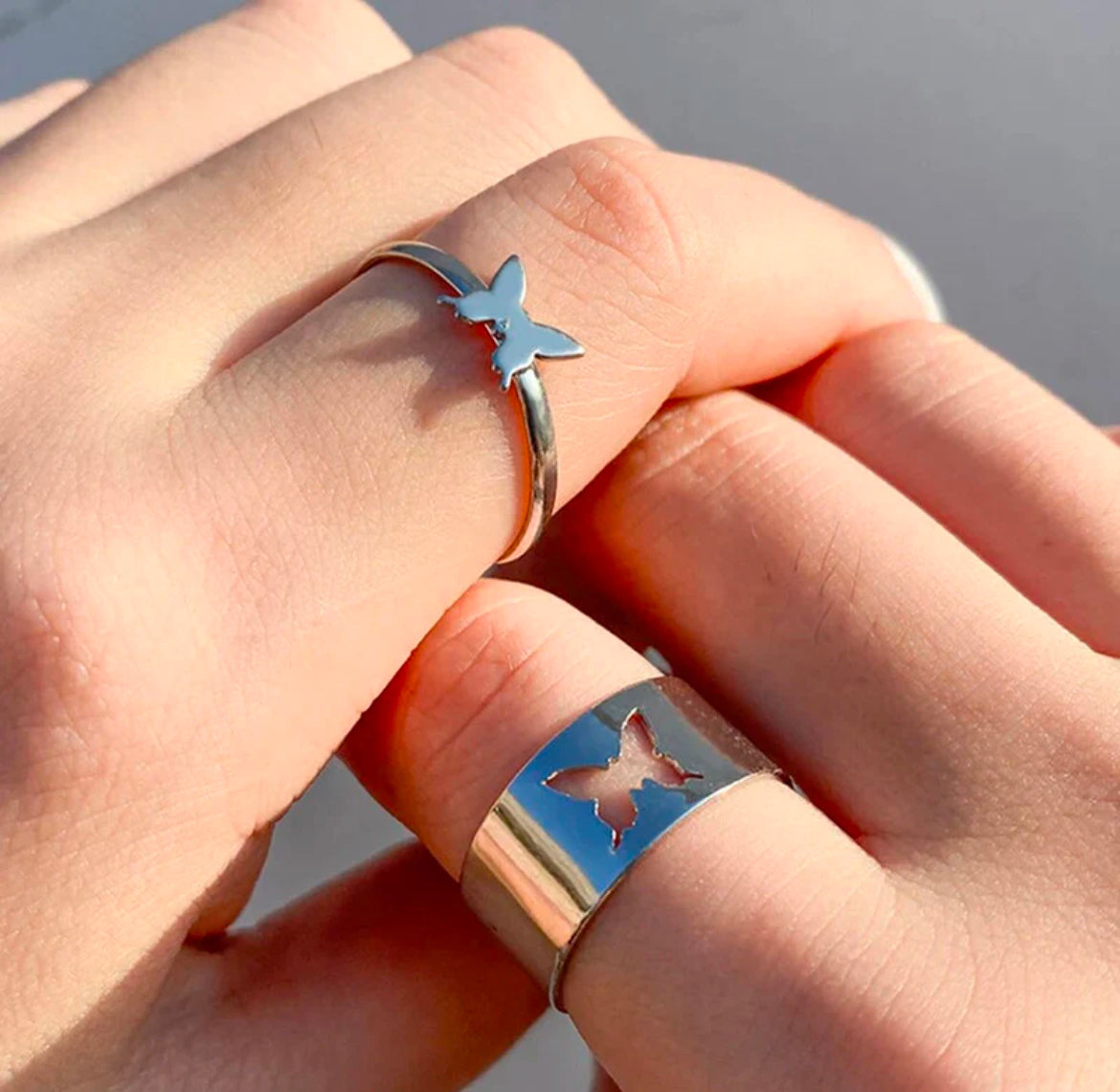 Butterfly Couple Rings - Main Image