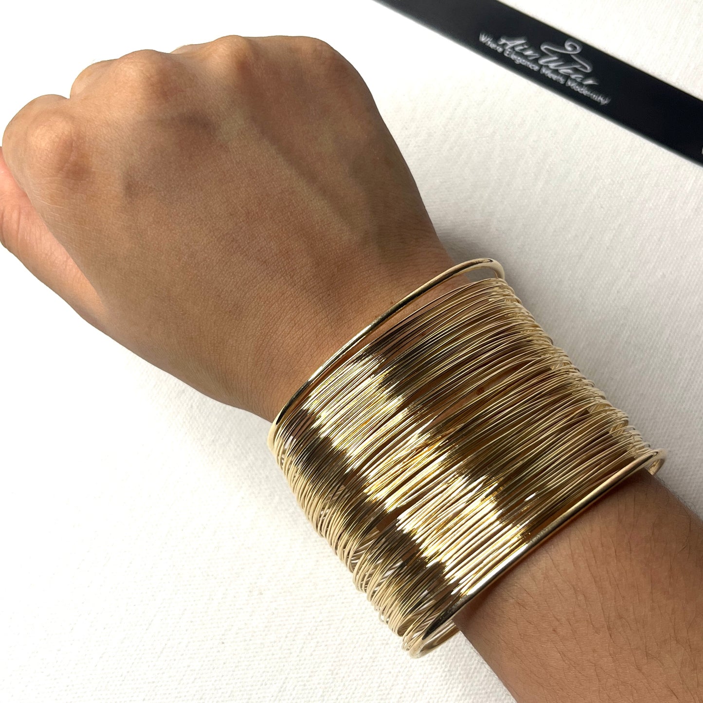 Viral Gold Plated Party Statement Mesh Design Silver Free Size Korean Cuff Bracelet