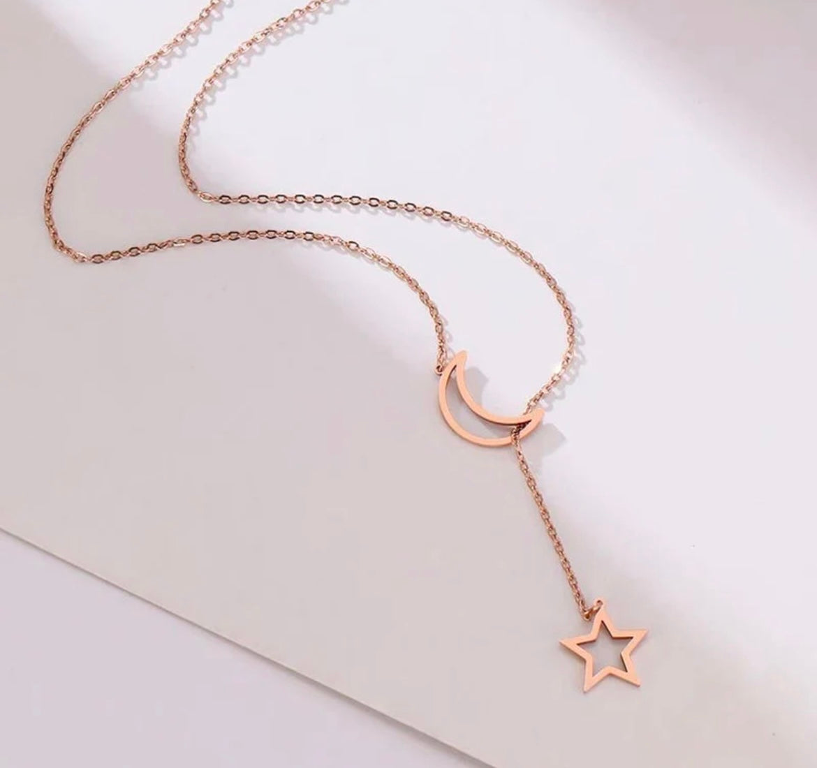 Korean Moon & Star Minimal Necklace