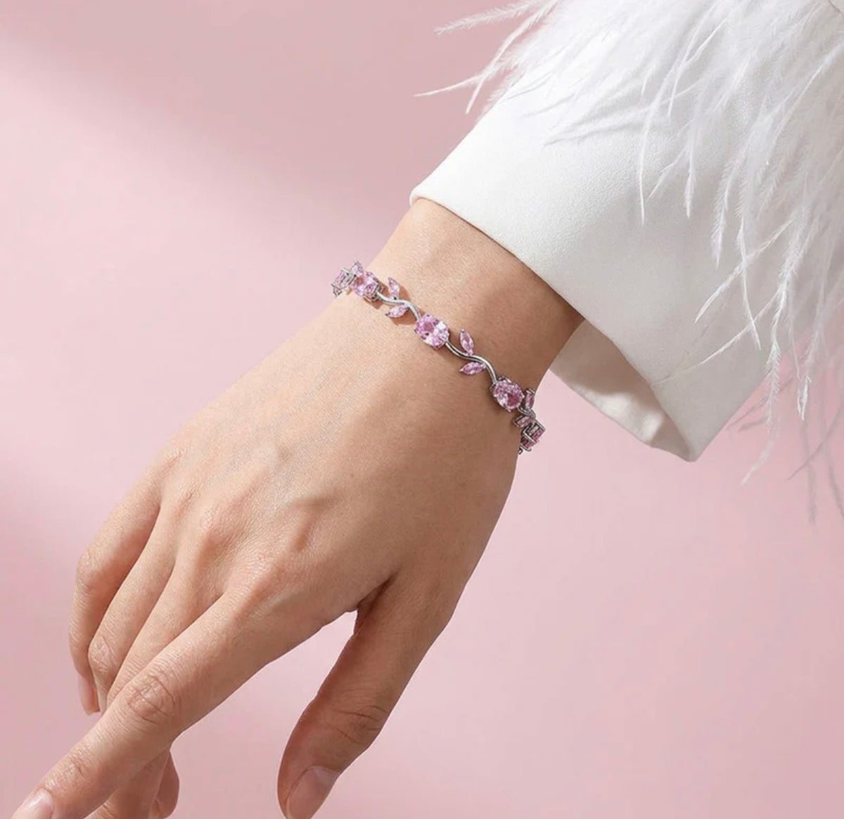 Viral Pink Tulip Anti Tarnish Bracelet