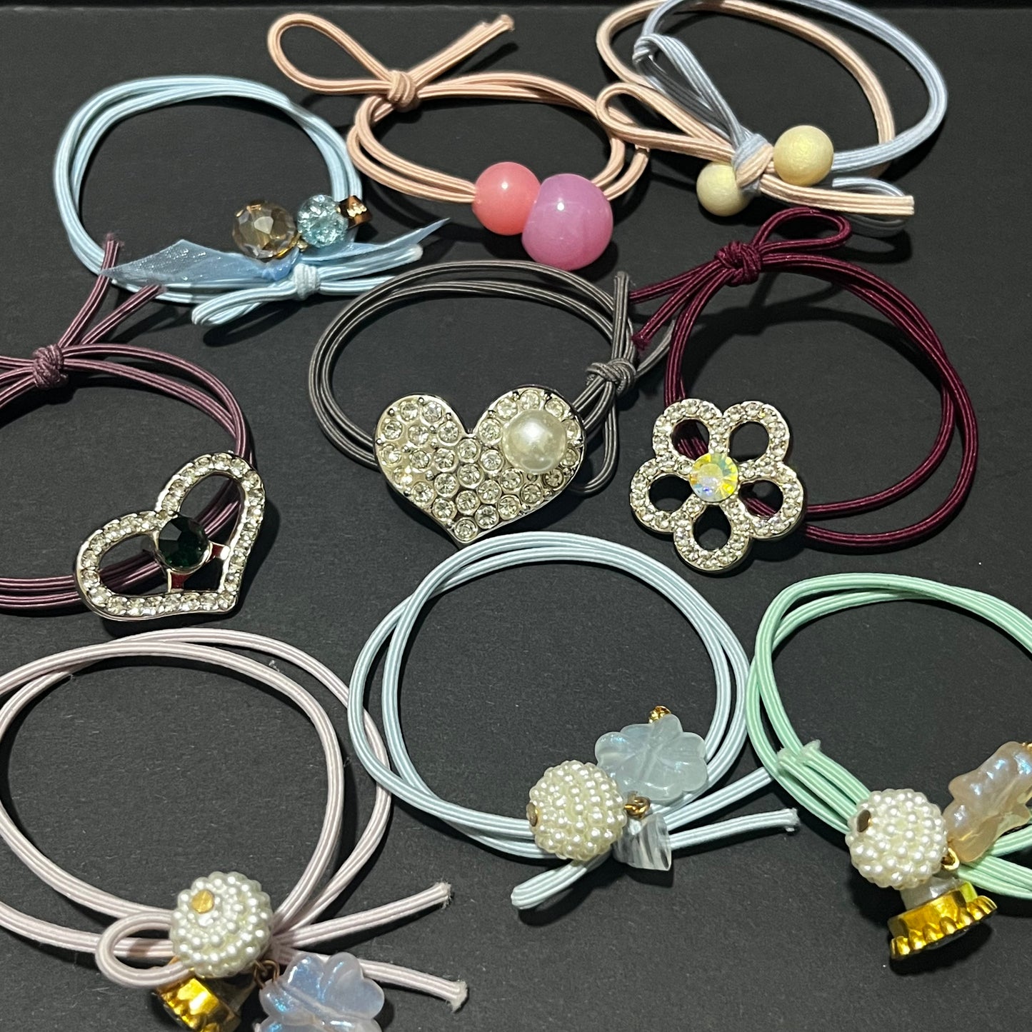 Fancy Hair Rubber Band (Set Of 9)
