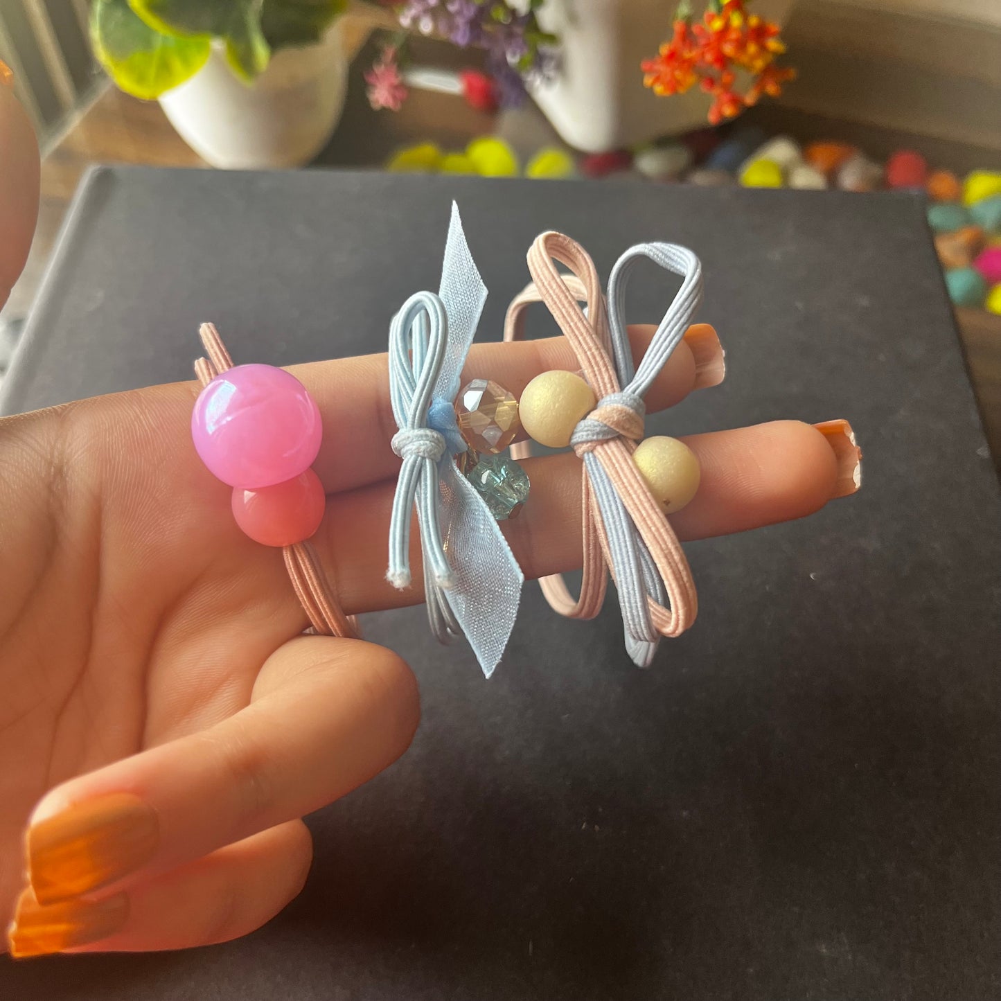 Fancy Cute Hair Rubber Band (Set Of 3)