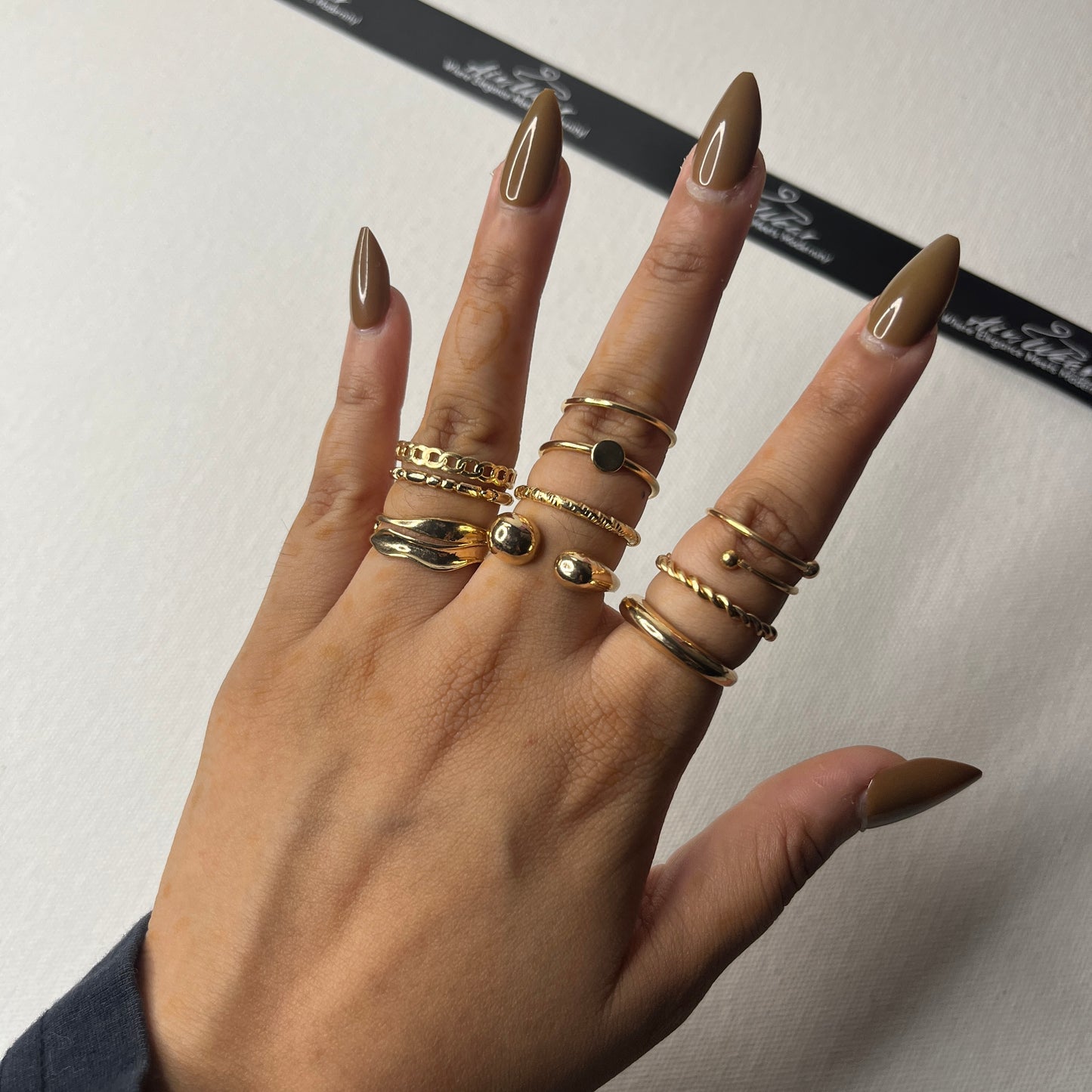 Viral Gold Plated Set of 10 Stackable Finger Rings