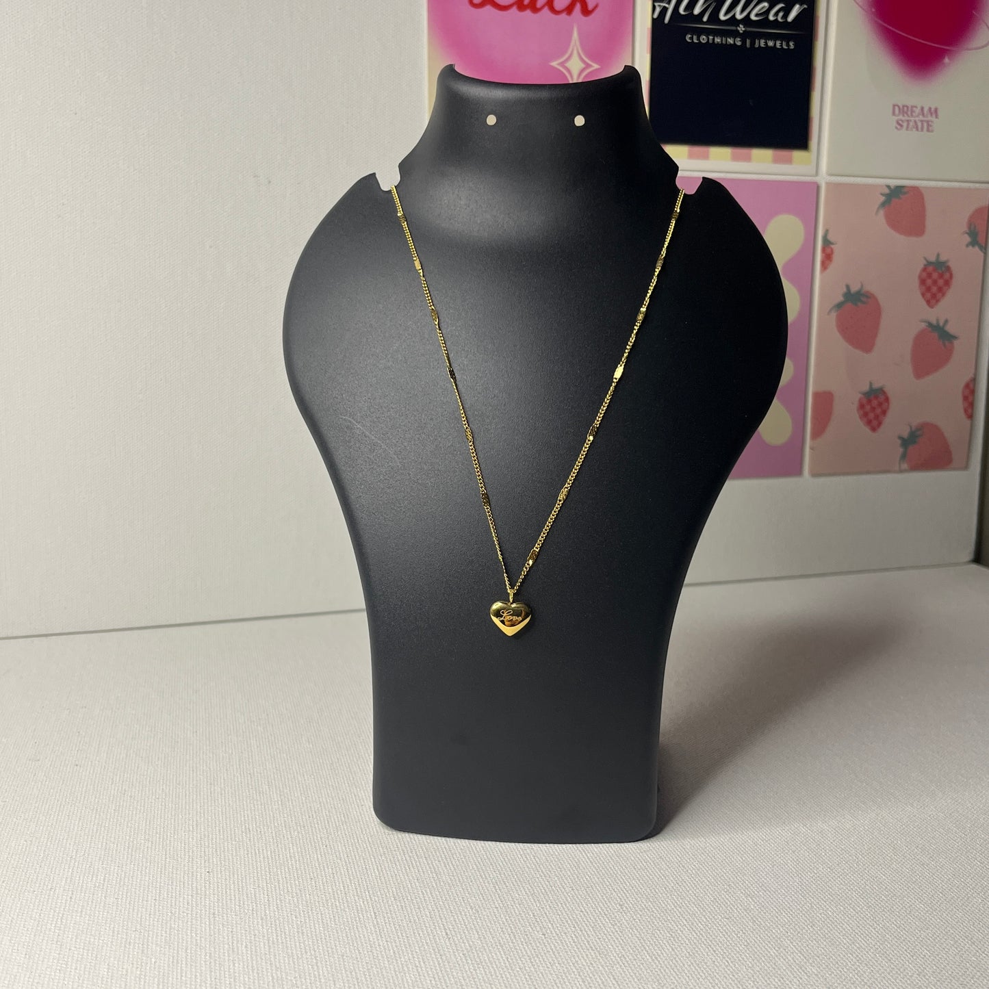 Gold Plated Stainless Steel Anti Tarnish Love Heart Pendant