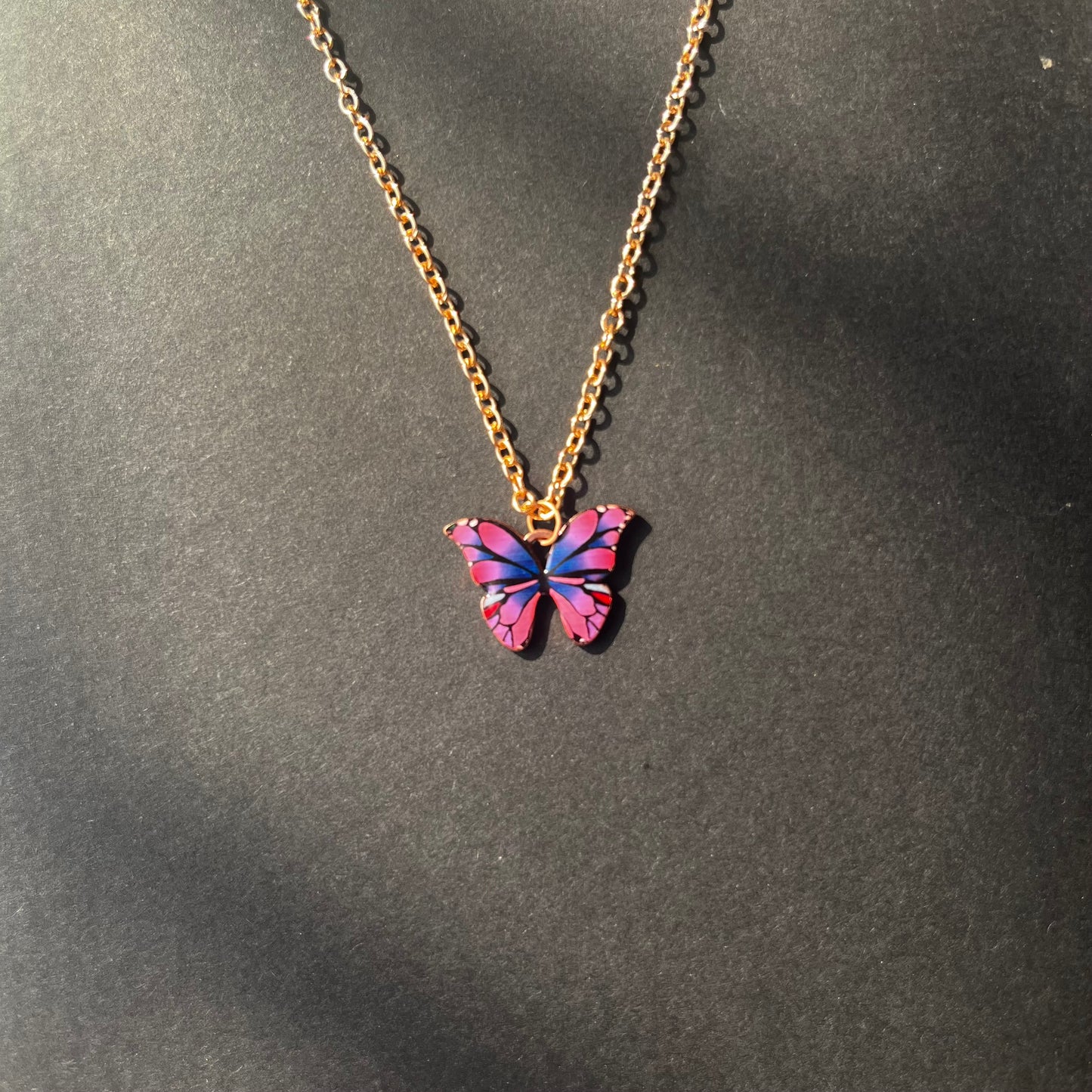 Pink Butterfly Necklace
