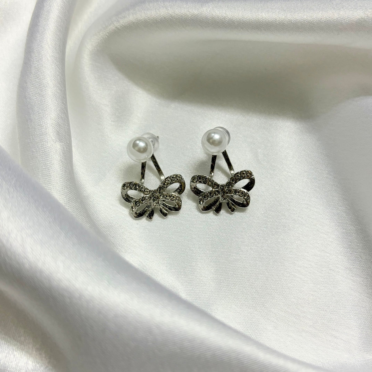 Pearl Bow Korean Earrings