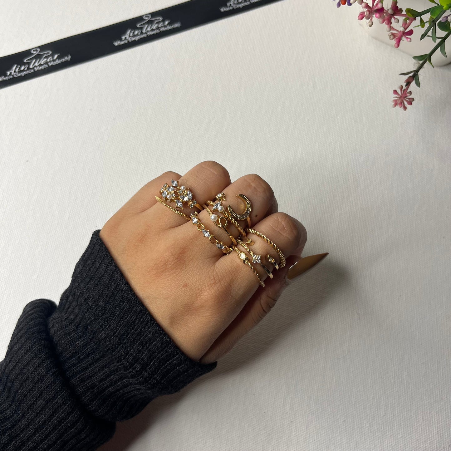 Moon Stackable Set Of 10 Rings