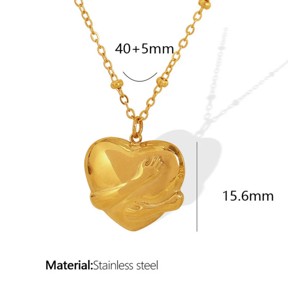 Viral Gold-Plated Anti Tarnish Heart Hug Themed Pendant
