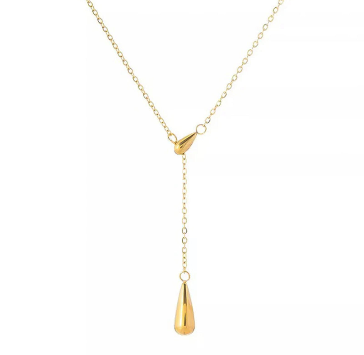 Viral Gold Plated Stainless Steel Anti Tarnish Teardrop Pendant