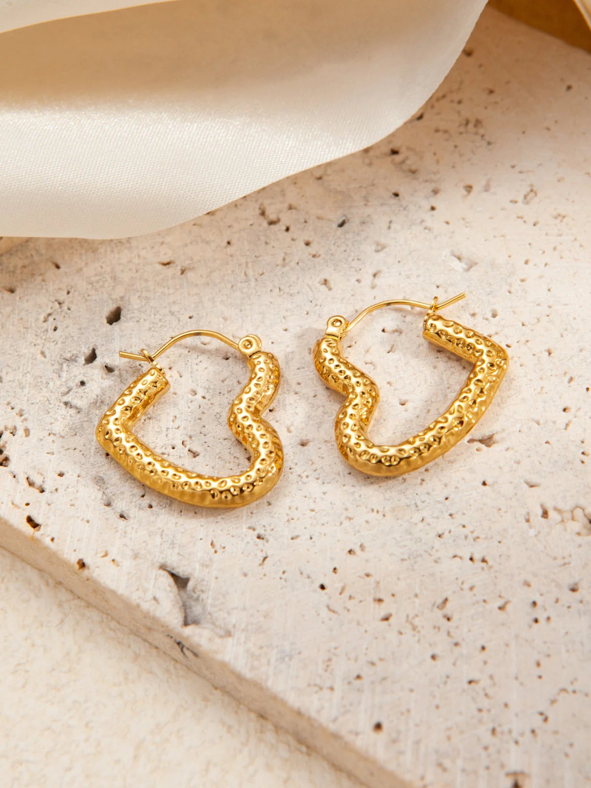 Anti Tarnish Heart Earrings