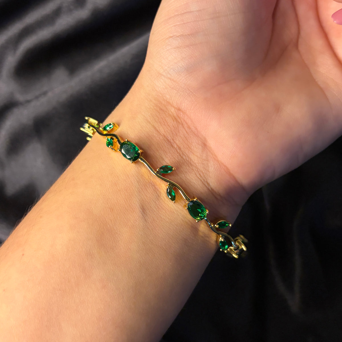 Viral Green Tulip Anti Tarnish Bracelet