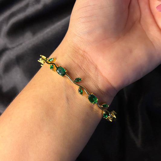 Viral Green Tulip Anti Tarnish Bracelet