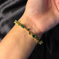 Viral Green Tulip Anti Tarnish Bracelet