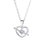 Silver Plated Anti Tarnish American Diamond Studded Heart Pendant