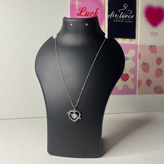 Silver Plated Anti Tarnish American Diamond Studded Heart Pendant