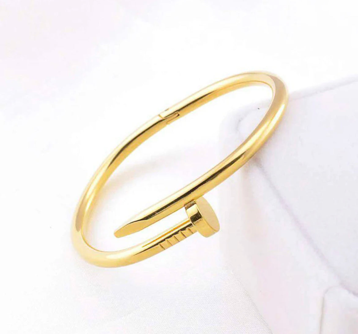 Golden Anti Tarnish Nail Bracelet