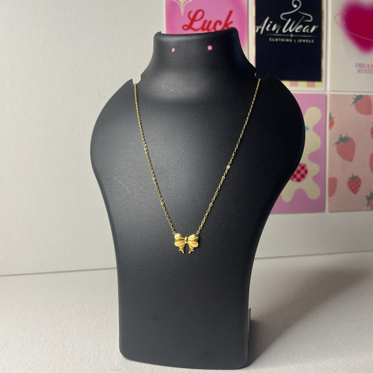 Gold Plated Anti Tarnish Bow Pendant