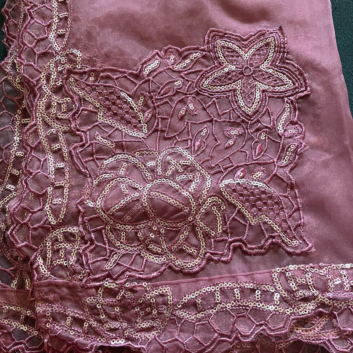 Noor Pink Embroidered Cut Work Suit