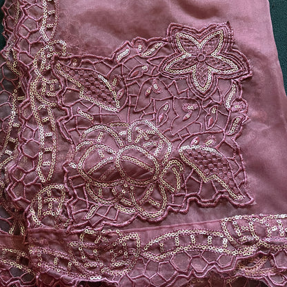 Noor Pink Embroidered Cut Work Suit