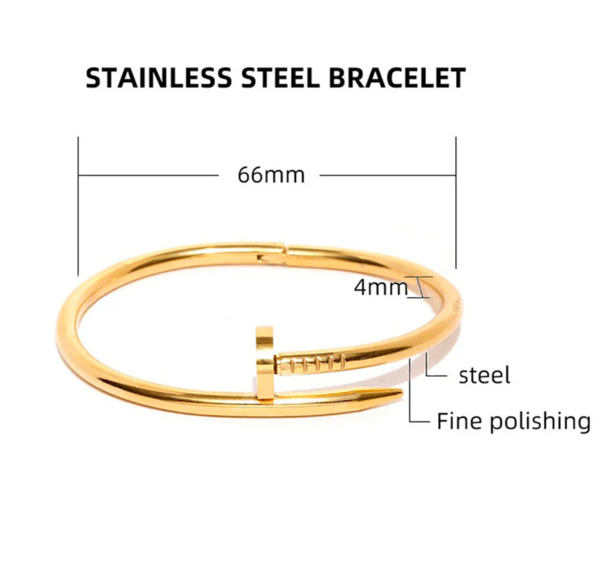 Golden Anti Tarnish Nail Bracelet