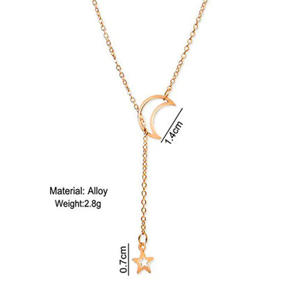 Korean Moon & Star Minimal Necklace