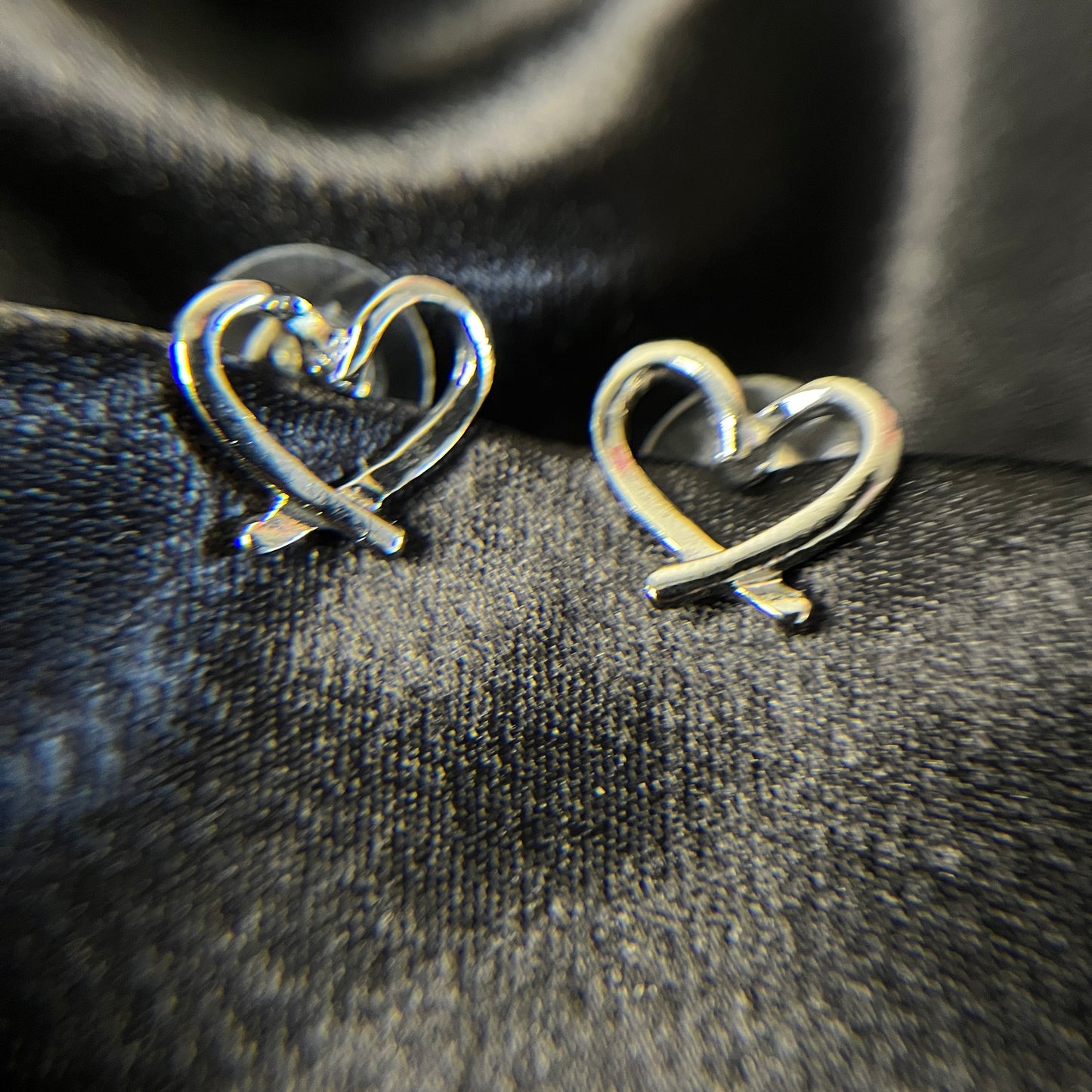 Minimal Silver Heart Earrings