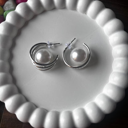 Pearl Hoop Earrings