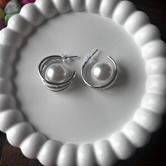Pearl Hoop Earrings