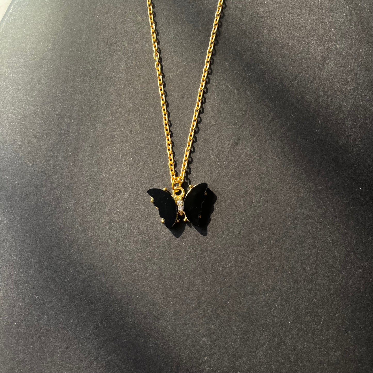 Black Butterfly Necklace