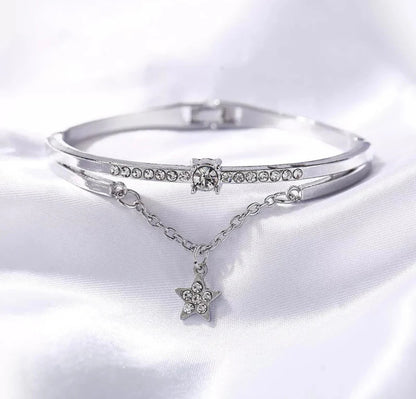 Silver Plated Star Studded Bracelet