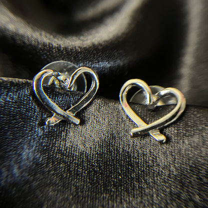 Minimal Silver Heart Earrings