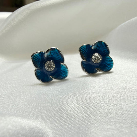 Blue Flower Korean Earrings
