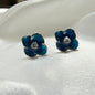 Blue Flower Korean Earrings