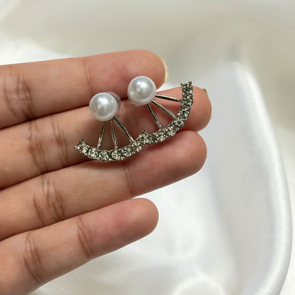 Pearl Silver Stud Korean Earrings