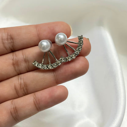 Pearl Silver Stud Korean Earrings